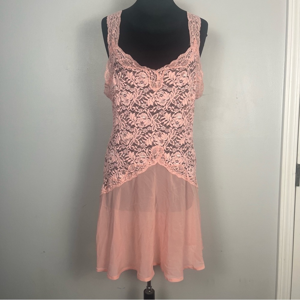 Vintage 90s Victoria’s secret pale pink lace nightie bow detail size L